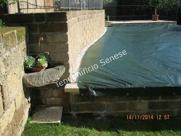 copertura polietilene piscina